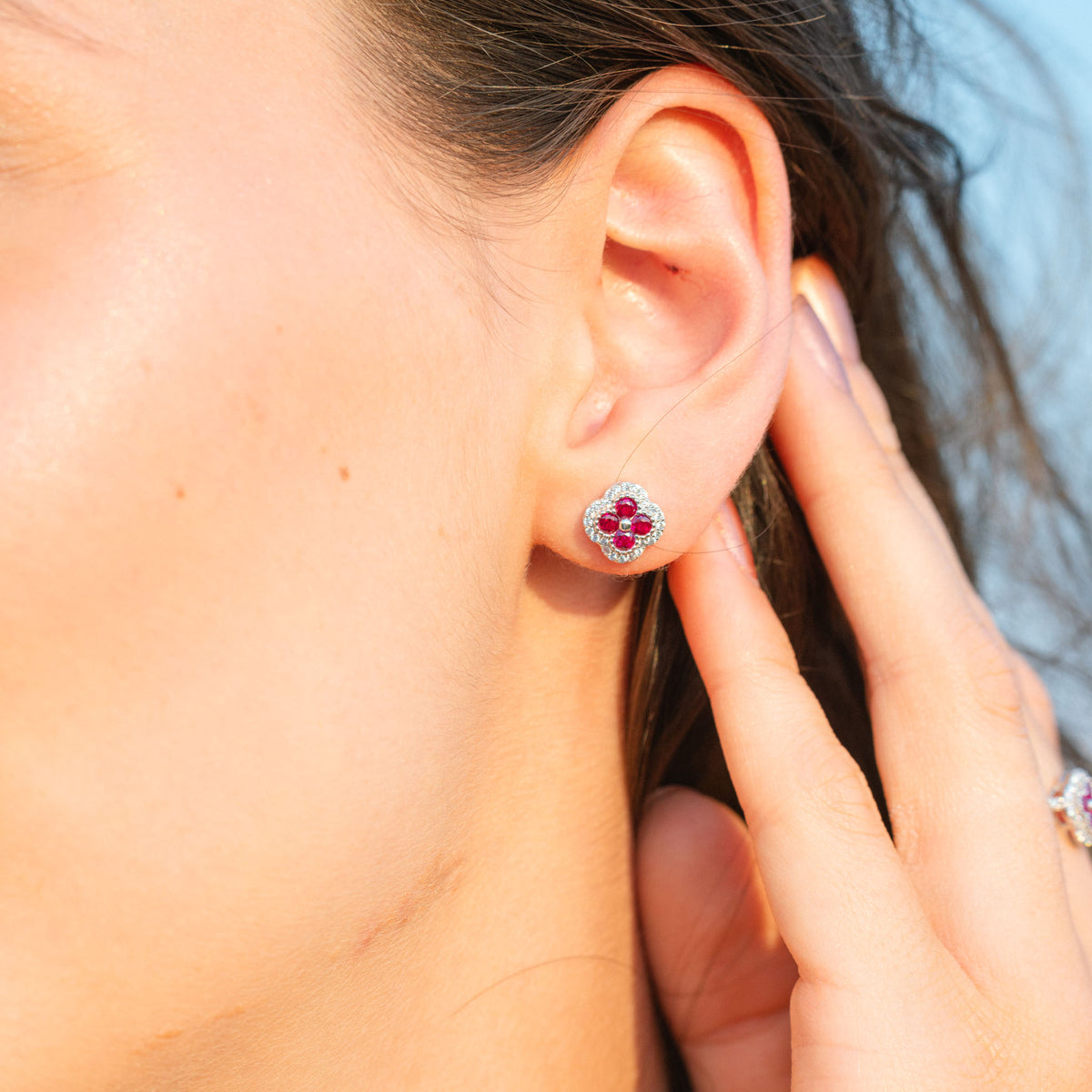 Boucles d'oreilles Fuchsine